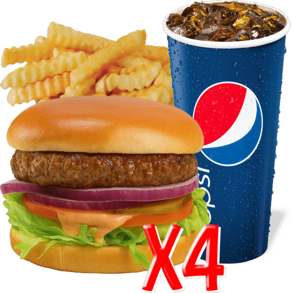 4 Single Burger Combo