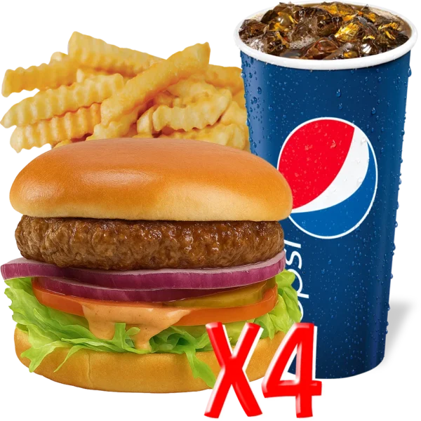 4 Single Burger Combo